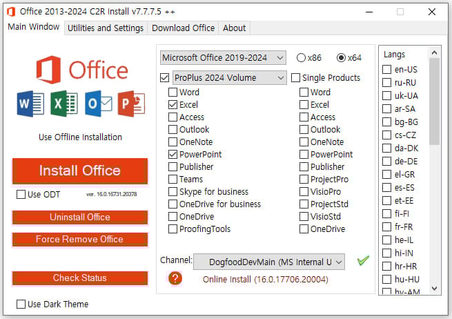 The malicious installer's interface