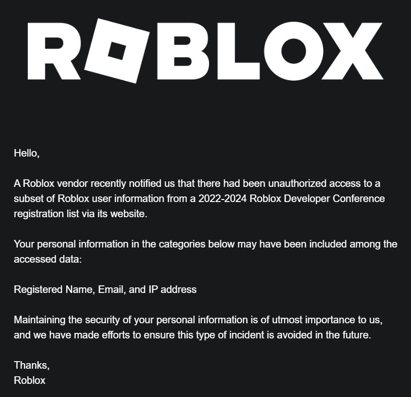 Roblox notice