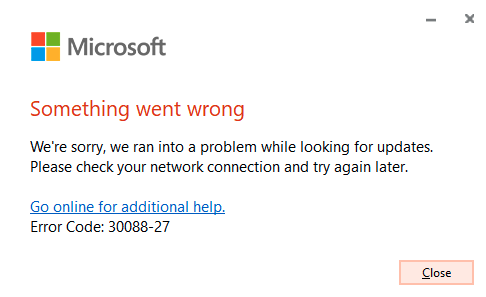 Office update errors
