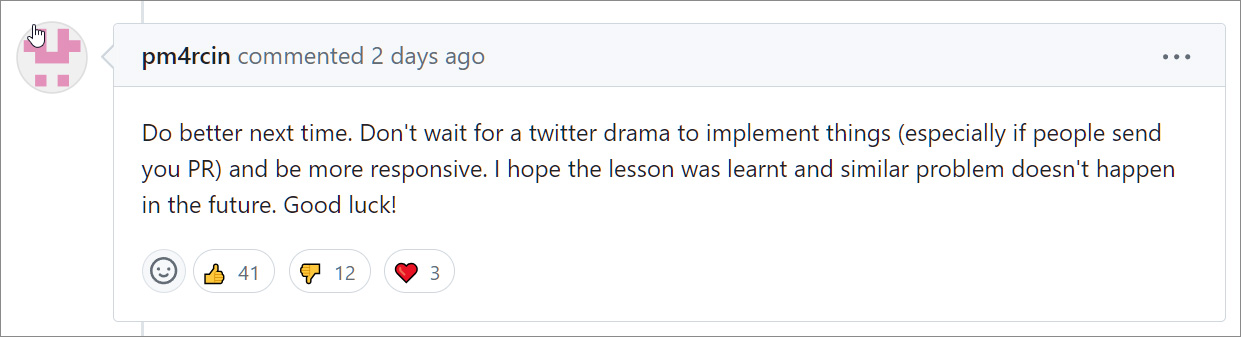 Comment posted to Signal merge request