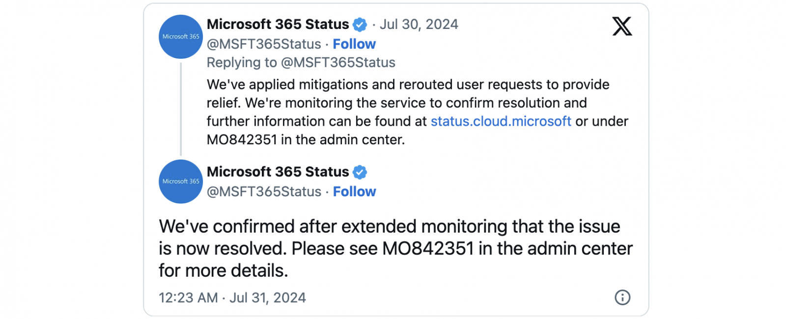 Azure Microsoft 365 outage (July 2024)