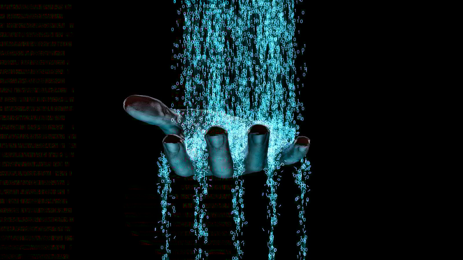 Hand sifting through data
