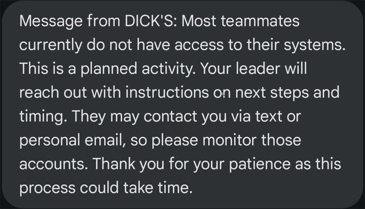 DICK'S internal memo to employees
