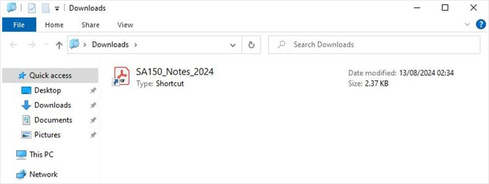 Making the file appear as if it's located on the victim's computer
