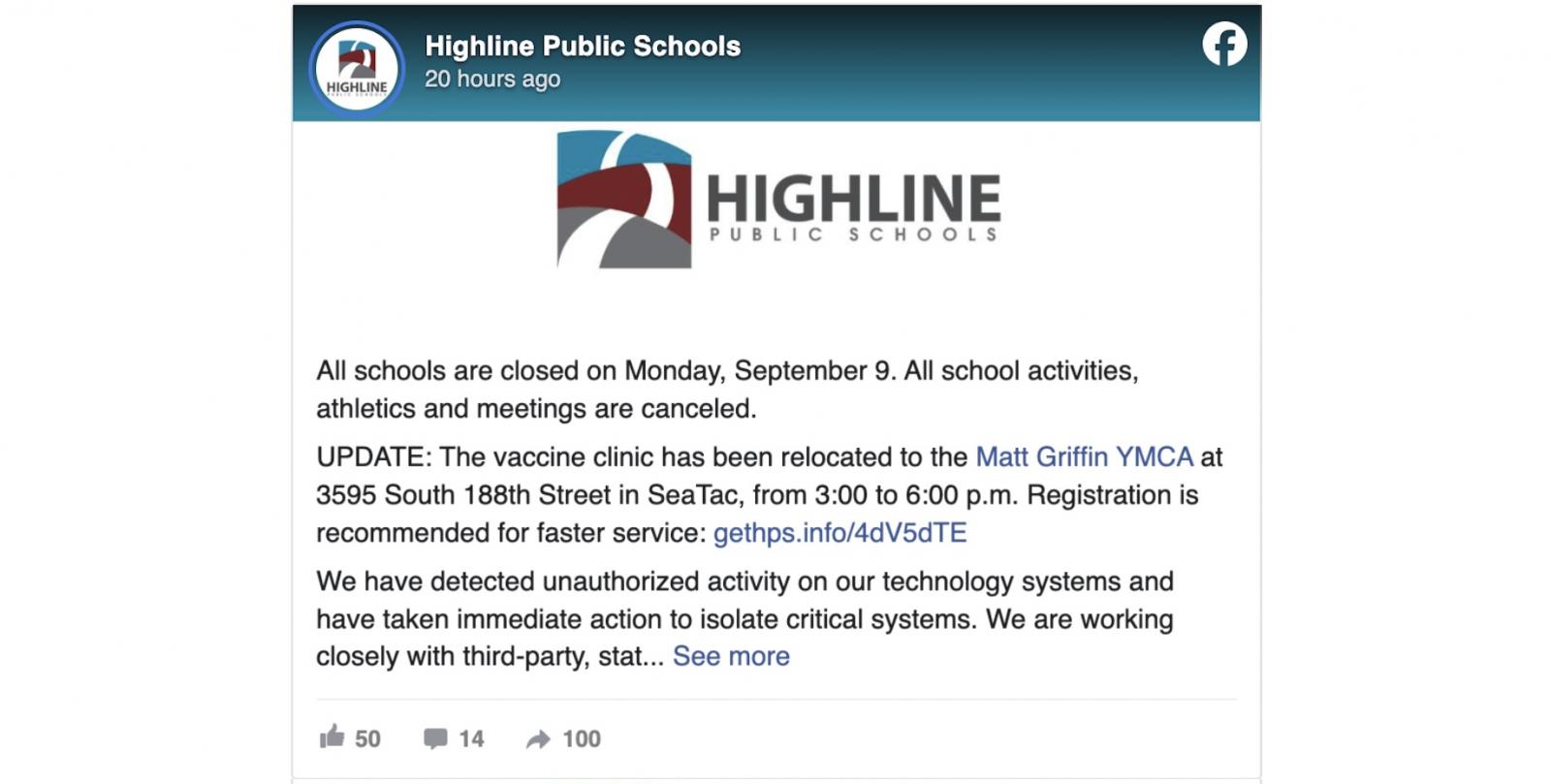 Highline Public Schools cyberattack