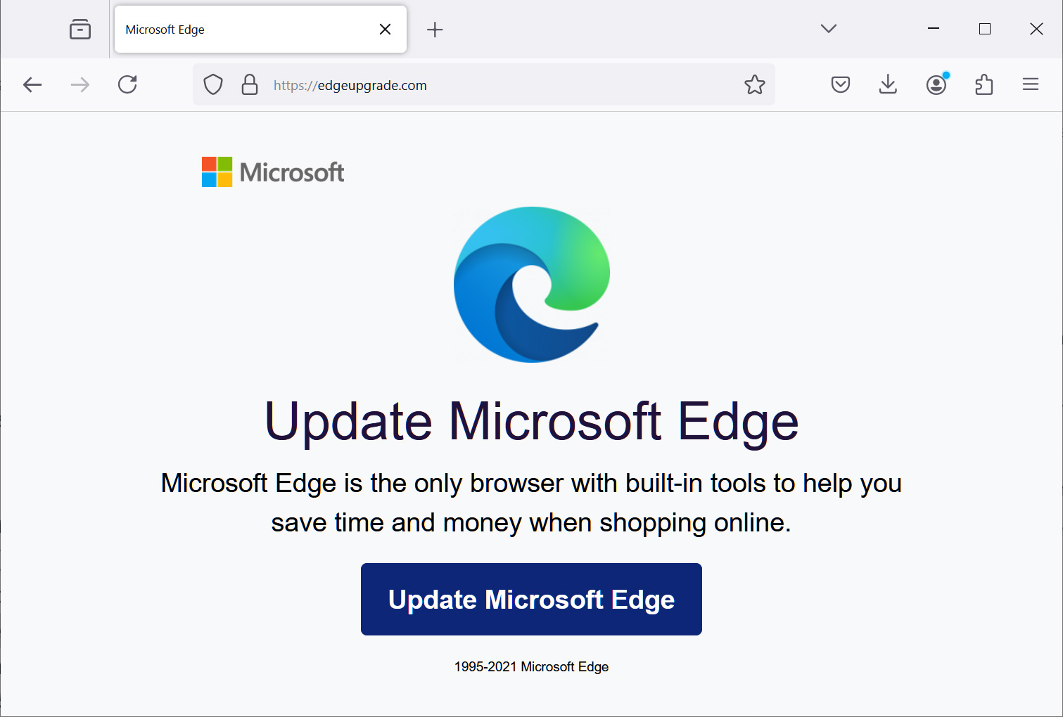 Fake browser and Java update prompts