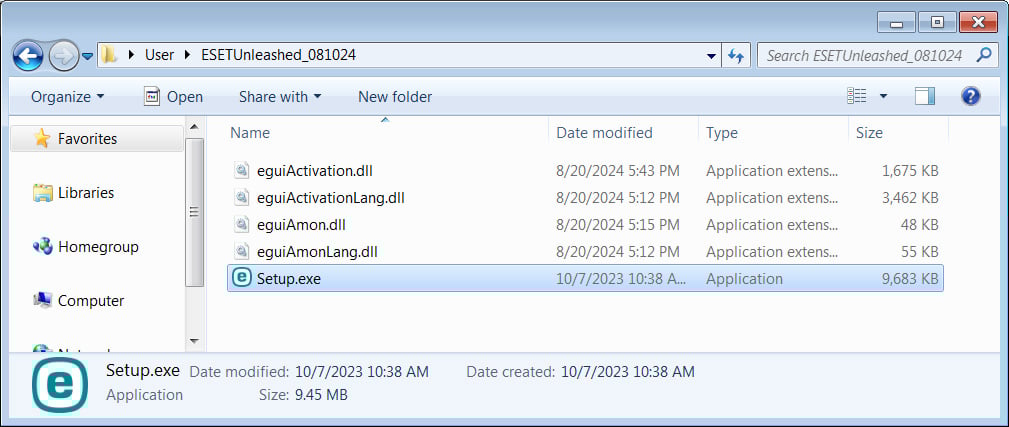 ESET Unleashed archive containing the data wiper
