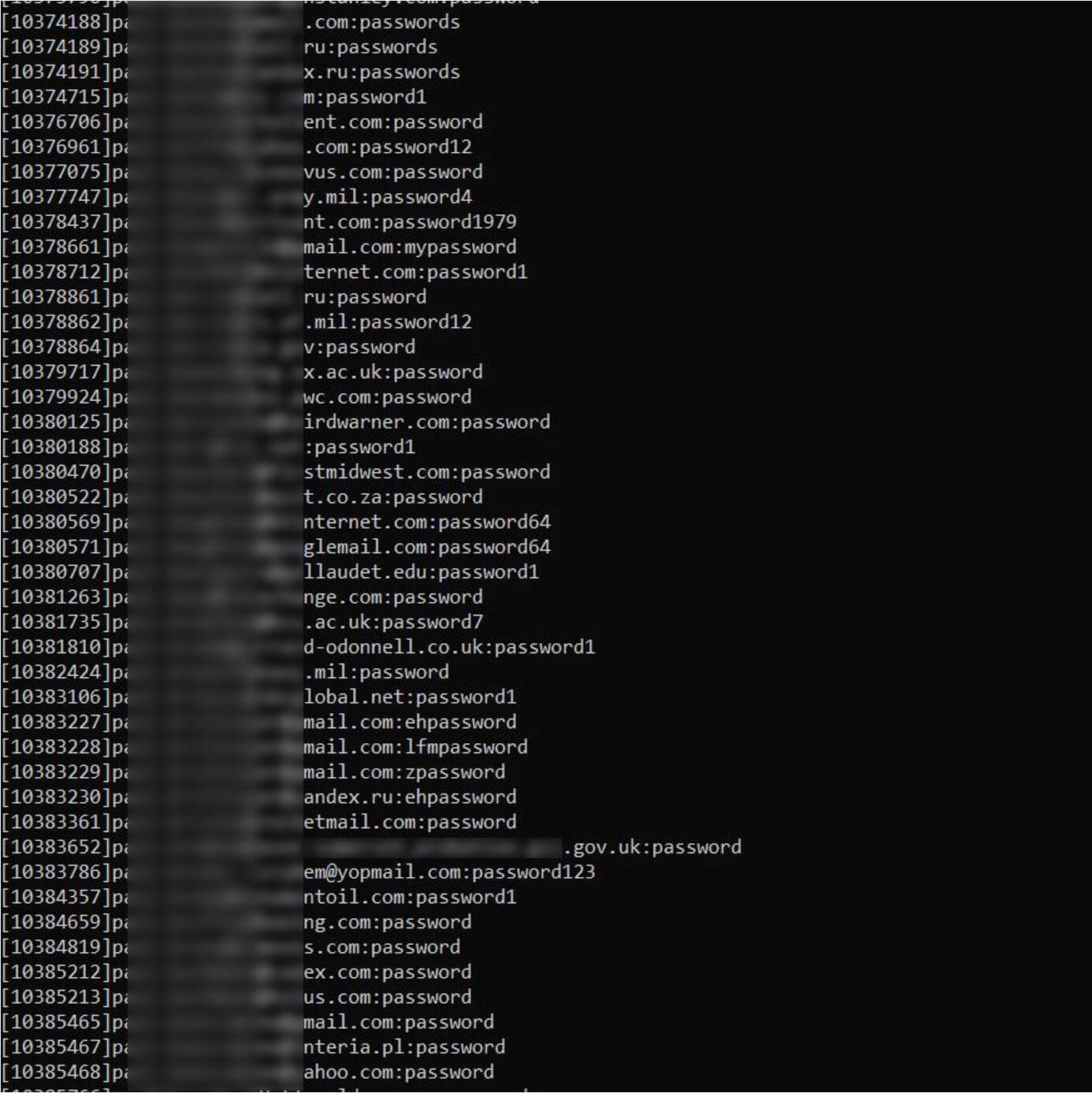 Figure 1. A cache of stolen login credentials for sale as spotted by our colleague Jake Moore recently Picture 1