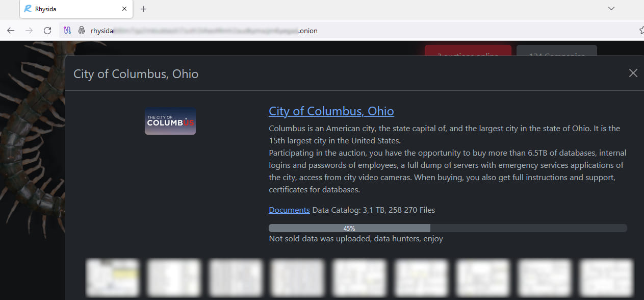City of Columbus data leaked on the dark web