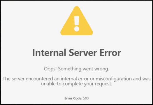 Image showing fake error