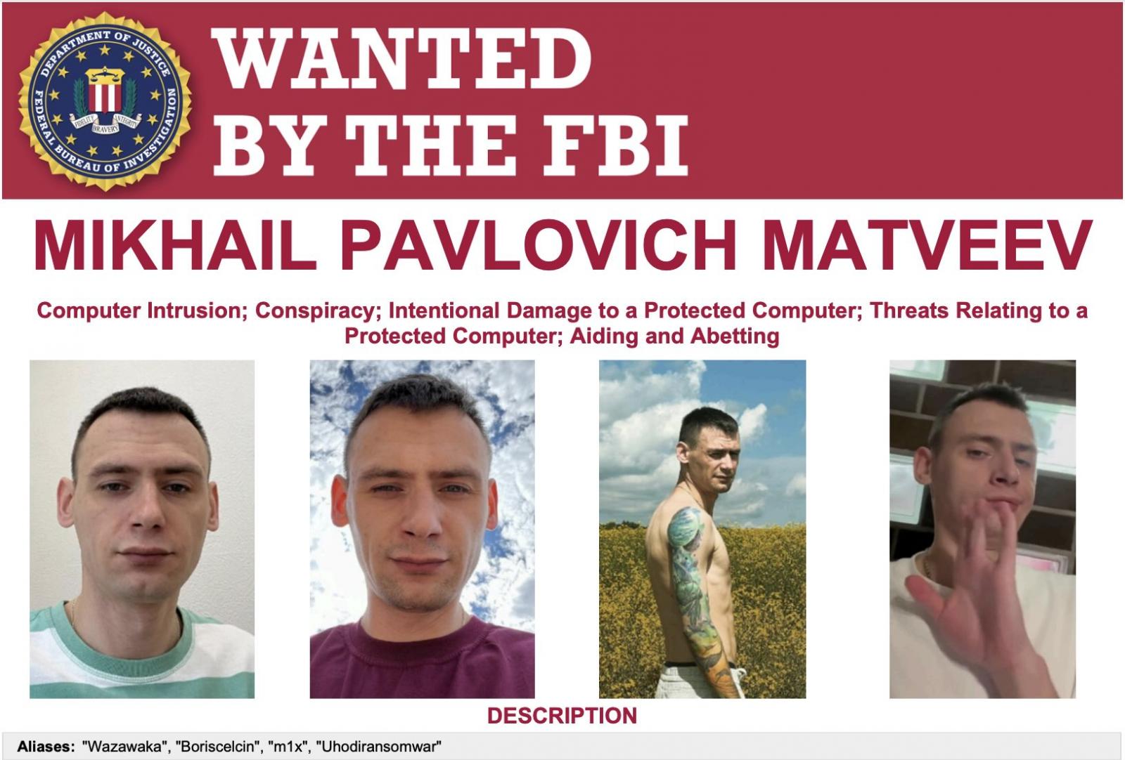 Mikhail Matveev wanted poster