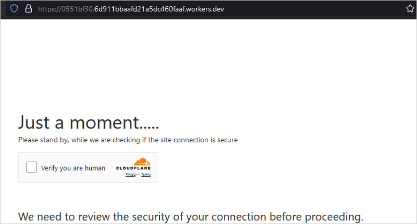 A verification step used in a phishing campaign
