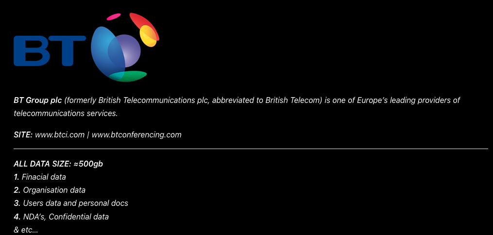 Black Basta BT Conferencing entry