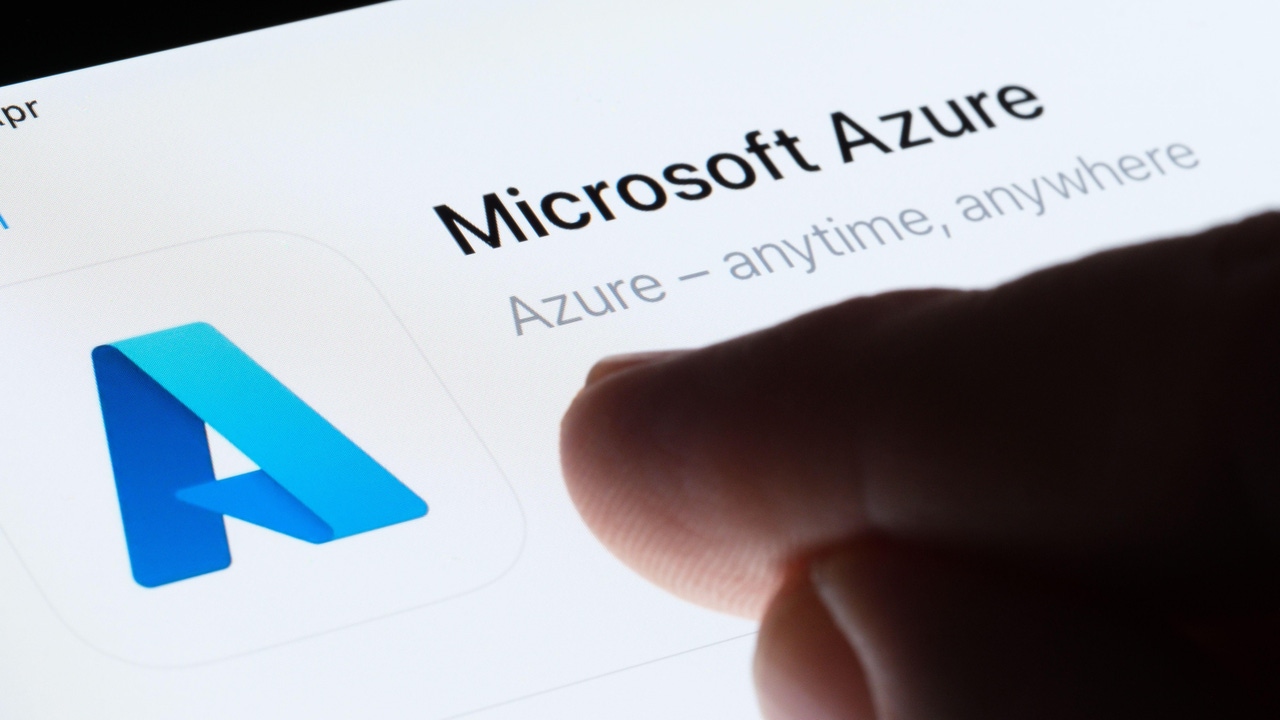 A close-up of a finger tapping a Microsoft Azure app store page A close-up of a finger tapping a Microsoft Azure app store page