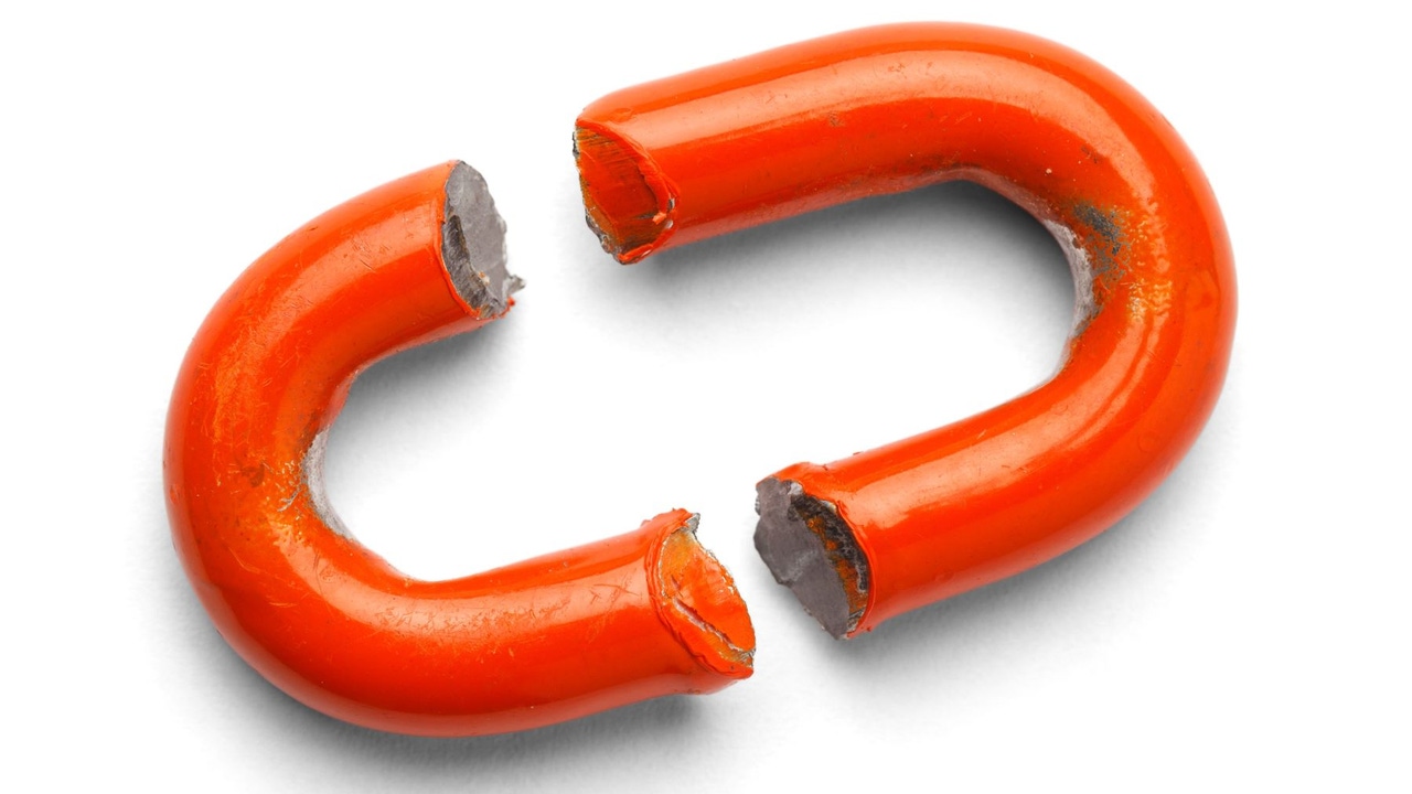 Broken orange chain link Broken orange chain link