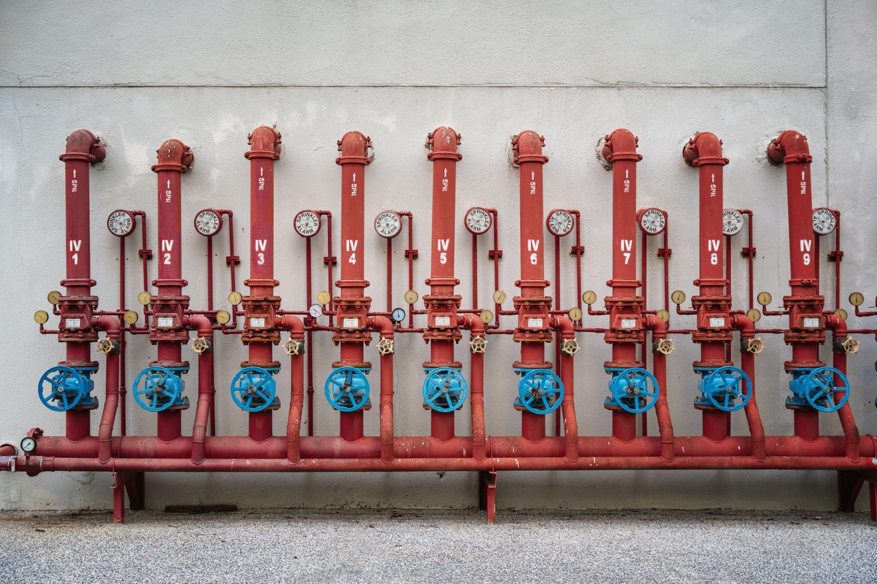 Pipes in an industrial setting