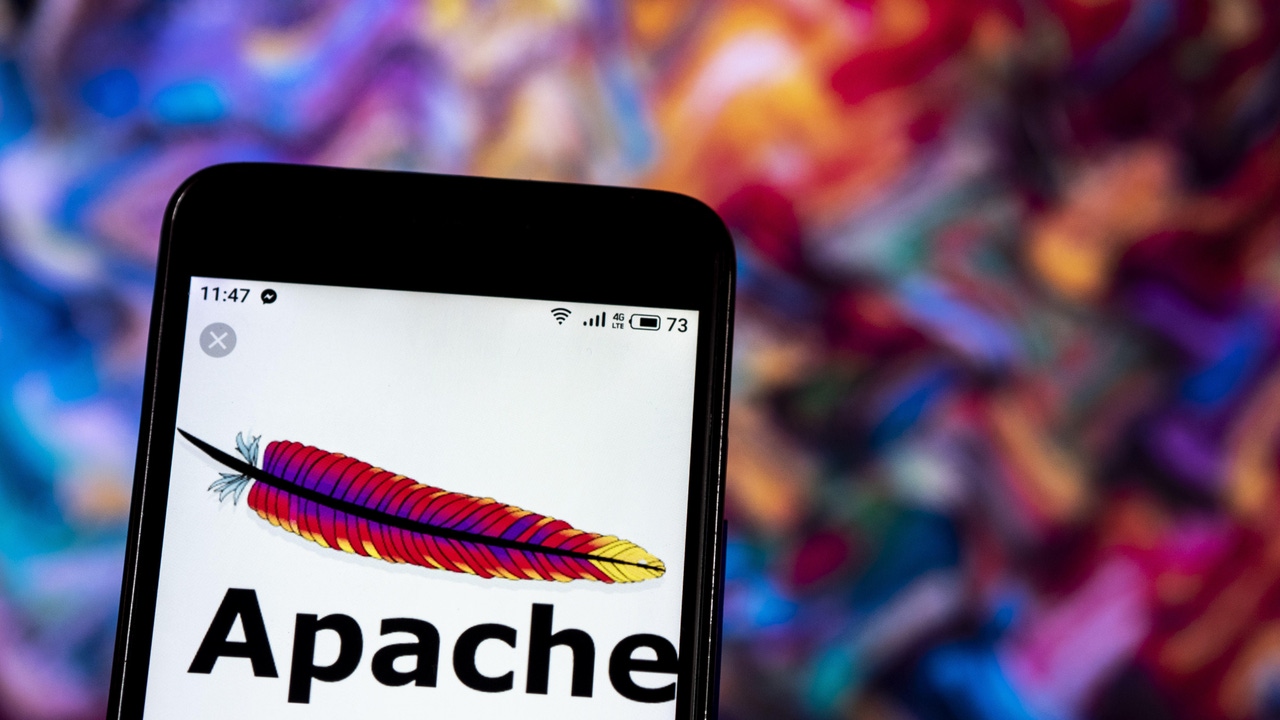 Apache's logo on a mobile phone screen
