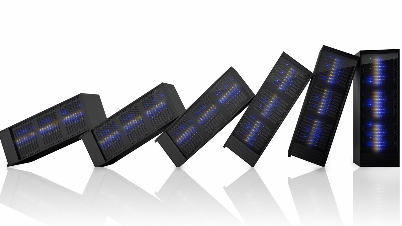 Servers falling down sideways Servers falling down sideways