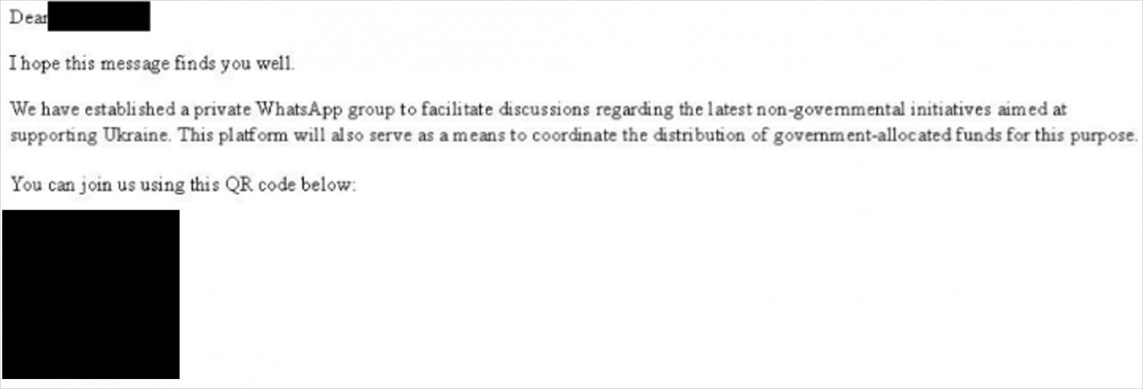 The phishing email