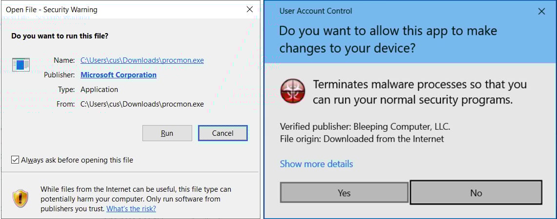 MoTW warnings in Windows