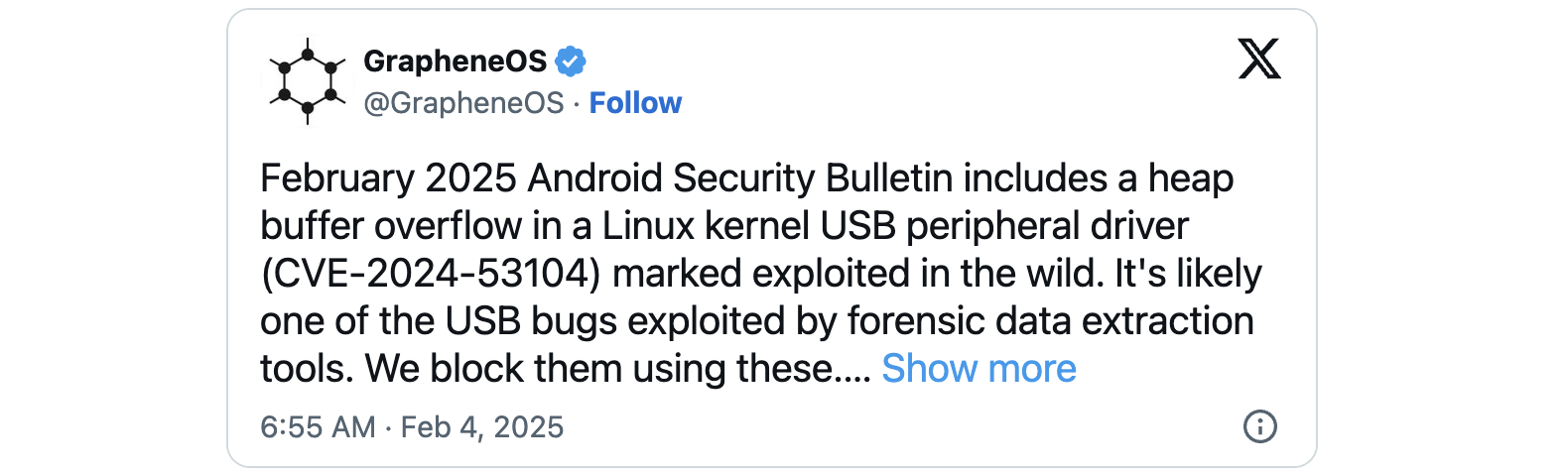 GrapheneOS CVE-2024-53104