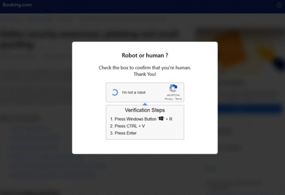 Malicious CAPTCHA page