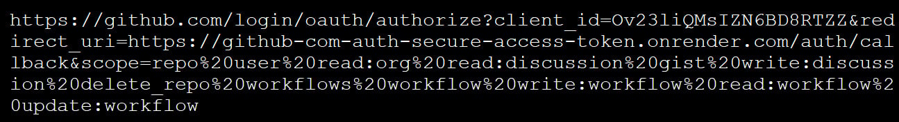 OAuth authorization link with a callback to an onrender.com page