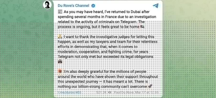 Pavel Durov Dubai announcement