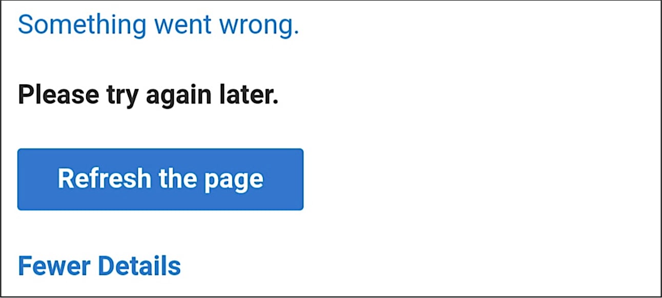 Outlook on the web error