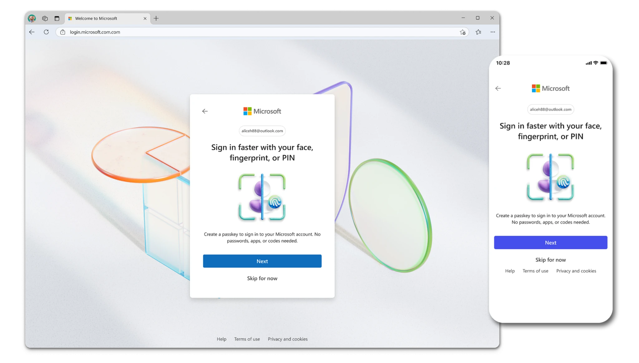Microsoft passwordless sign-in