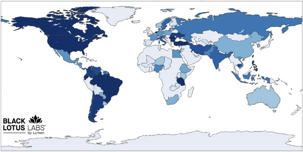 Map of infected routers