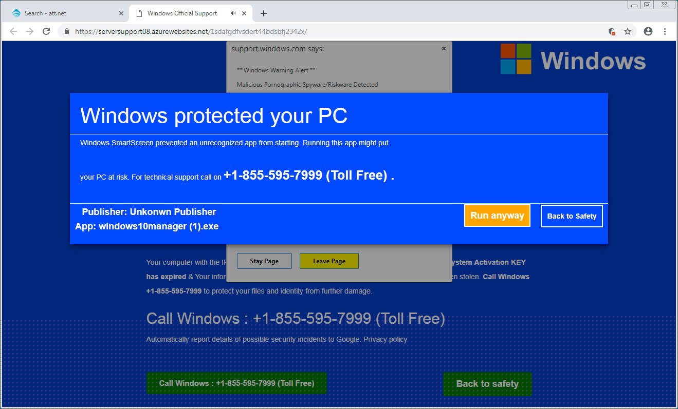 Example tech support scam