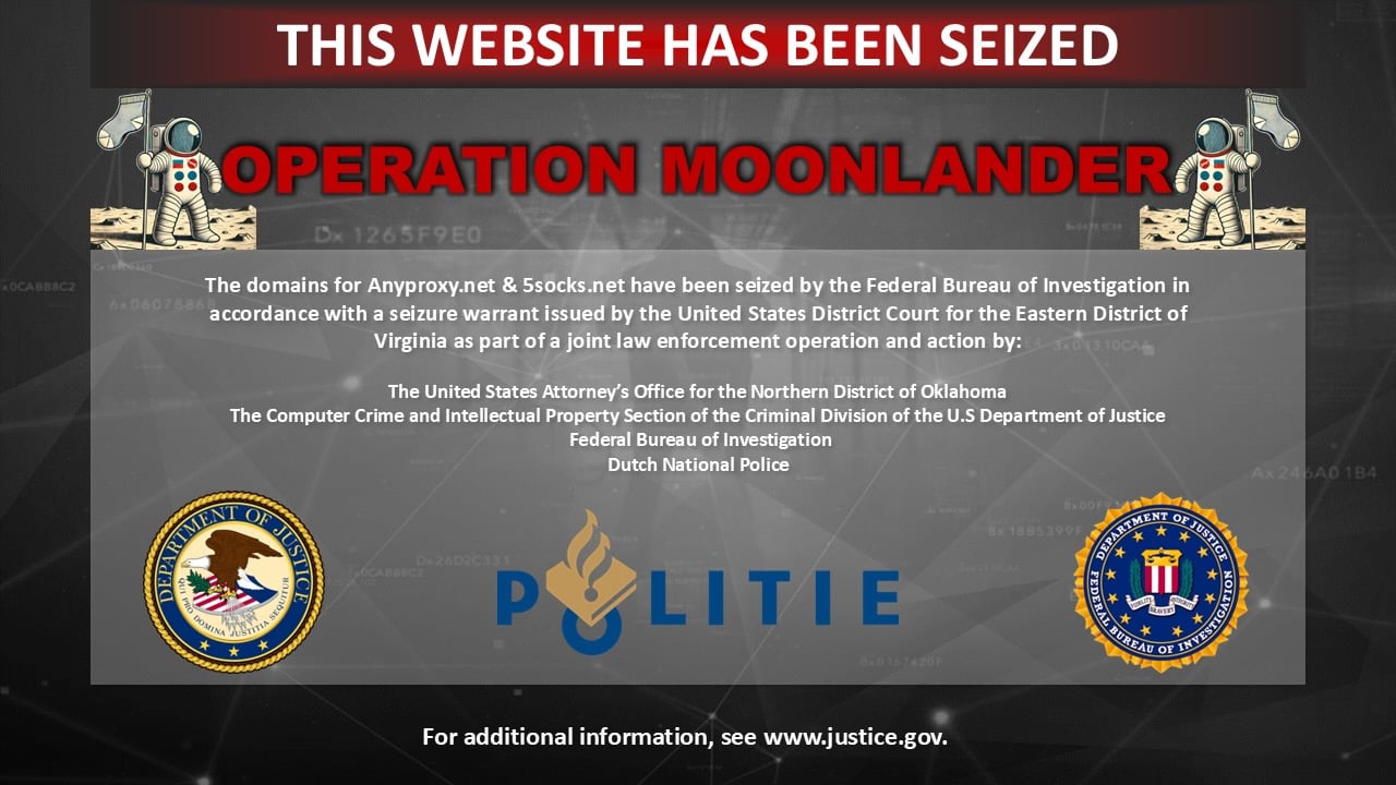 5Socks.net seizure banner