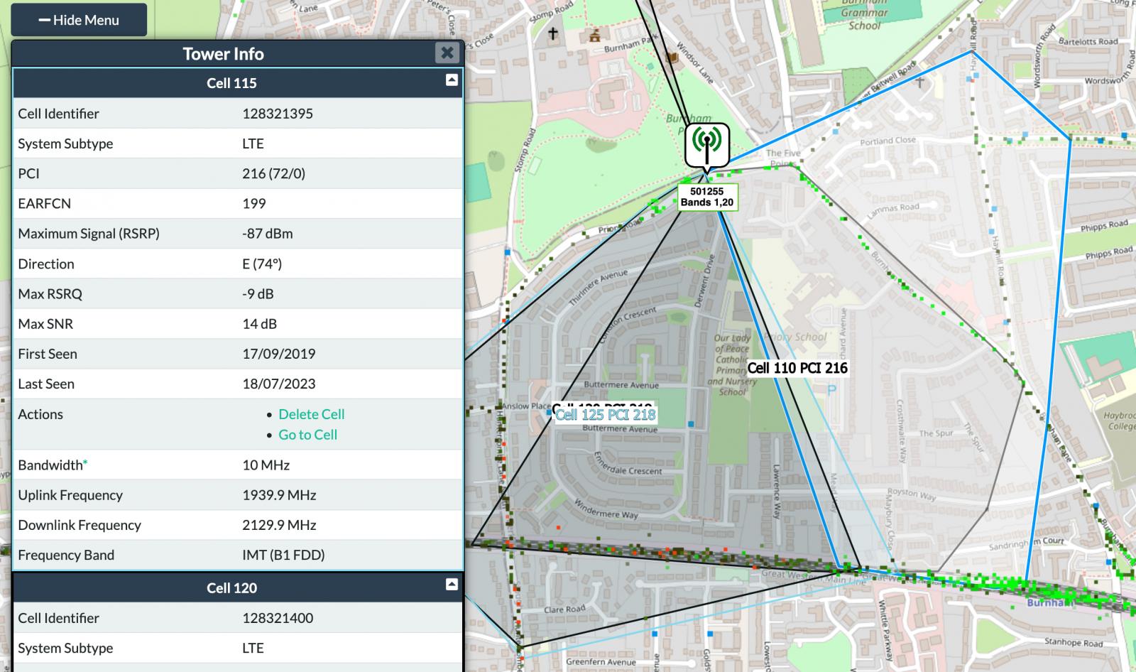 Locating the cell tower