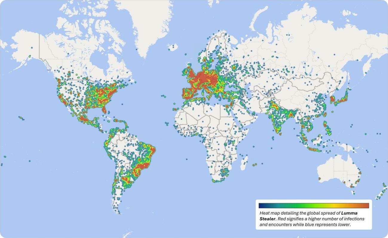 Lumma infections heat map