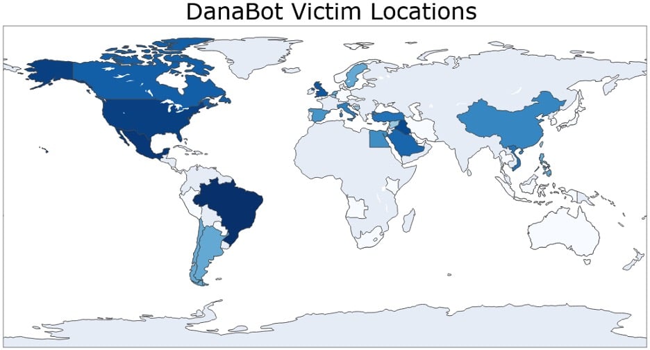 DanaBot victim locations