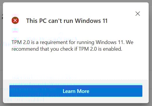 Windows 11 TPM requirement