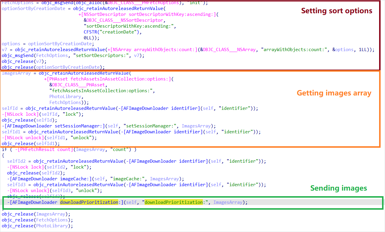 Image exfiltration logic on Android