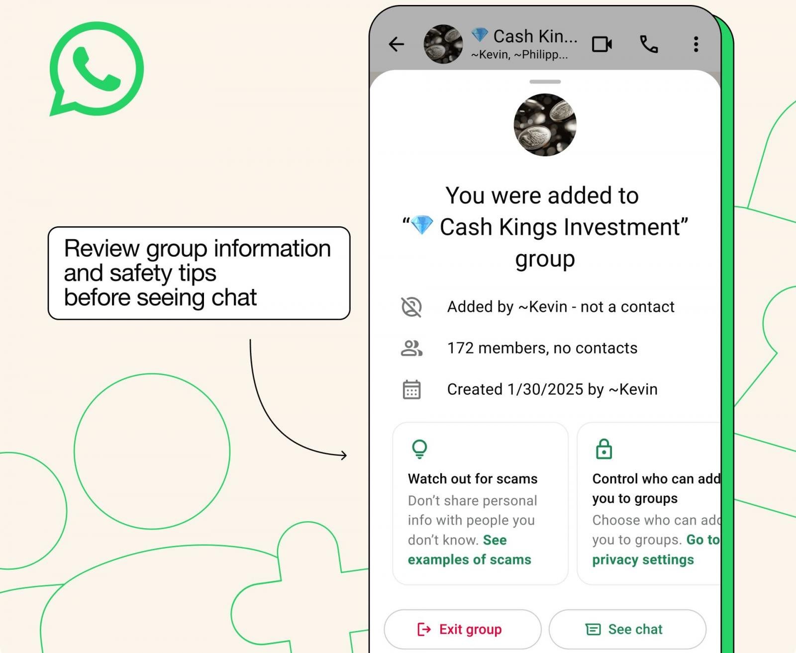 WhatsApp scam group alert