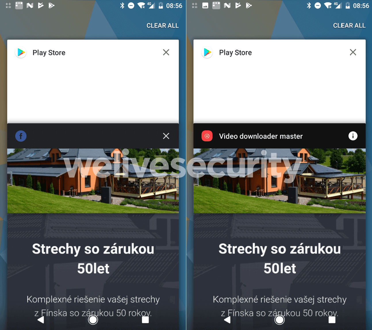 Adware impersonating Facebook