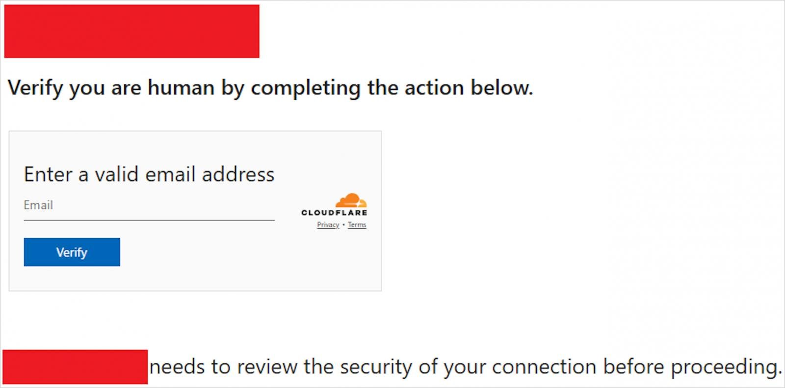 Fake Cloudflare verification pages