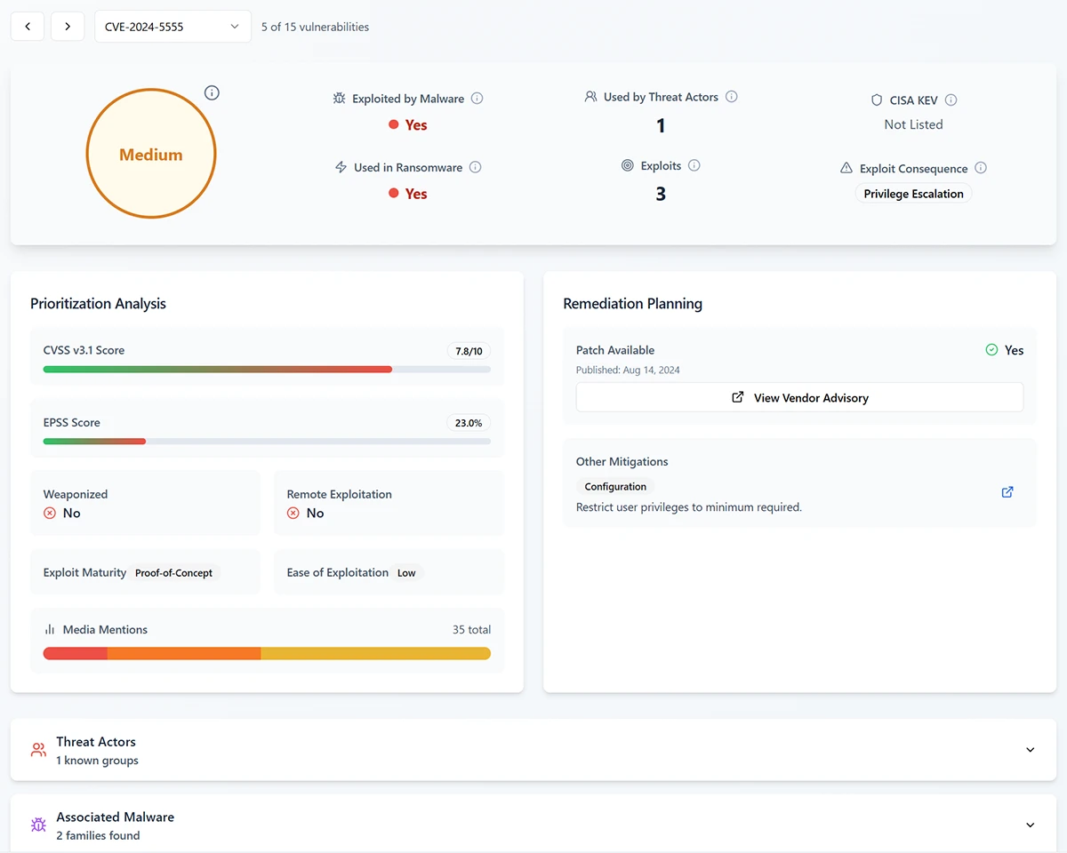 Nucleus Insights vulnerability management