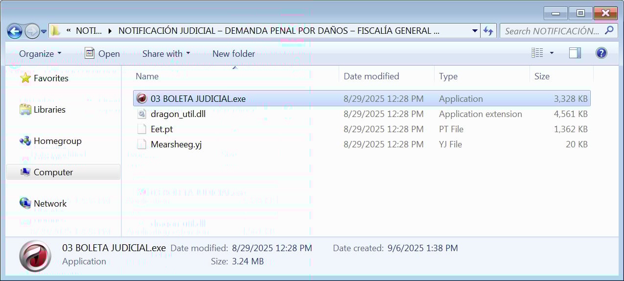 Extracted password-protected archive