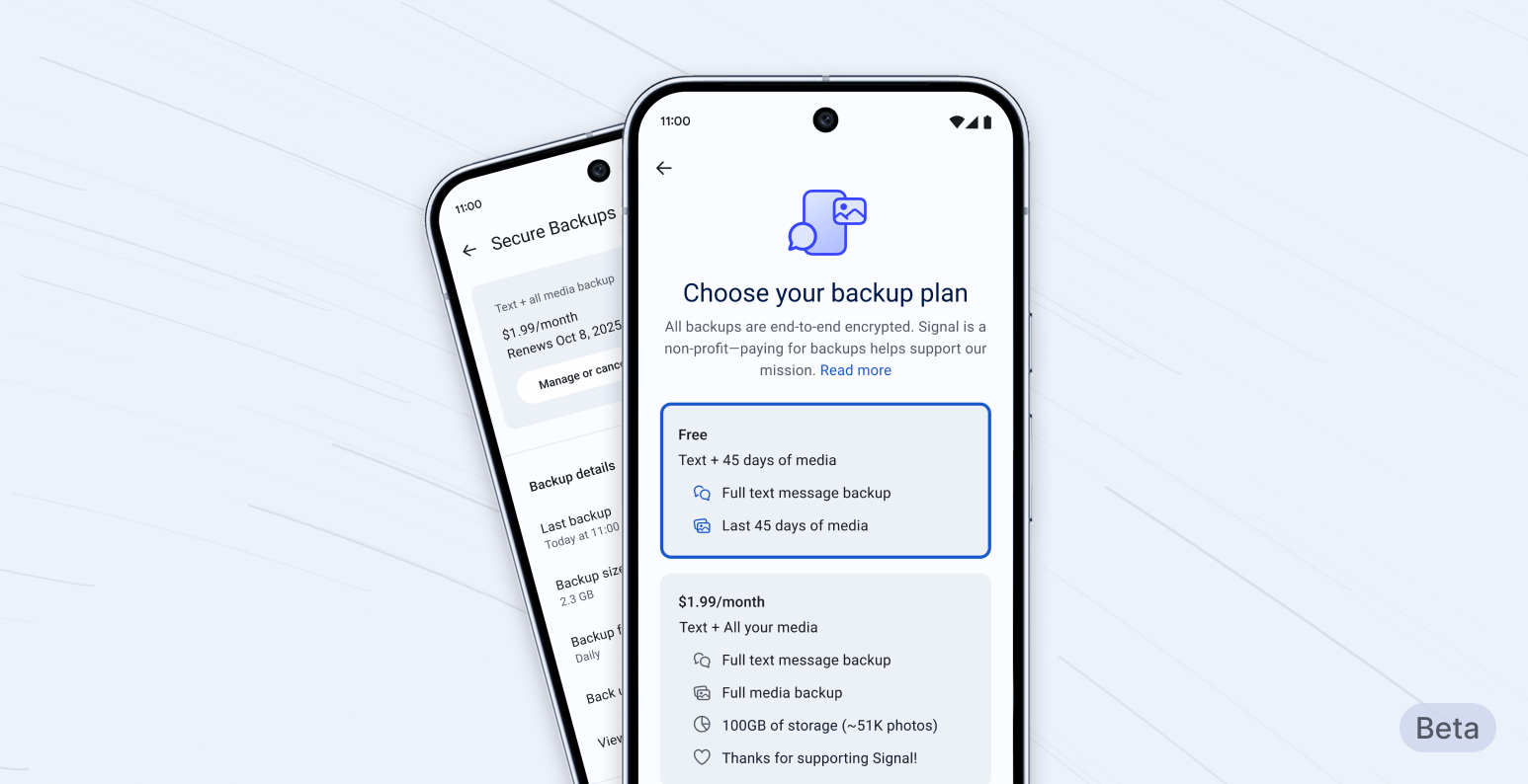 Signal secure backups
